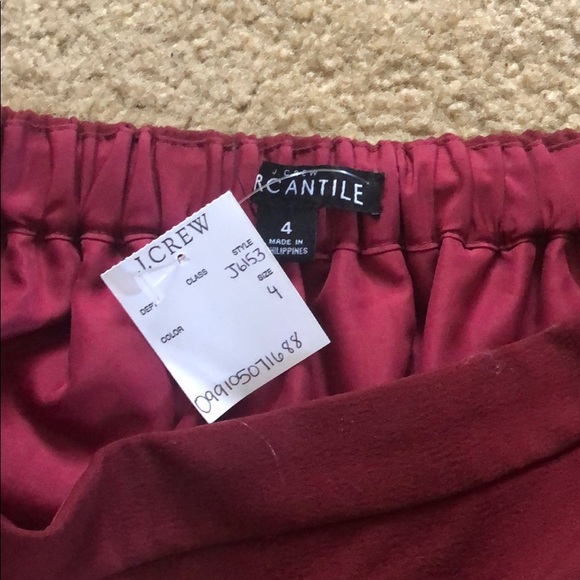 J.Crew Factory NWT Burgundy Flounce Skirt - Picture 3 of 4